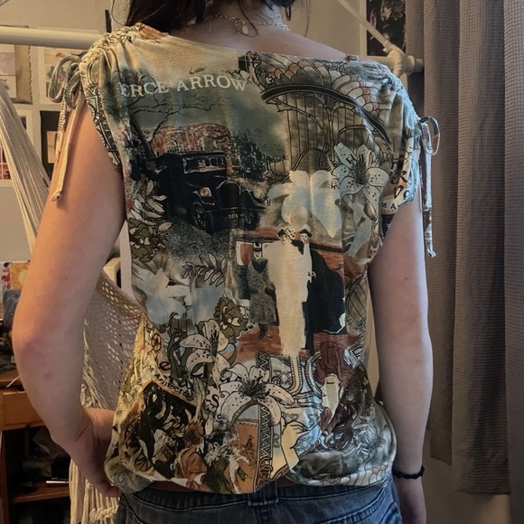 off the shoulder graphic concepts tank top - Picture 2 of 6